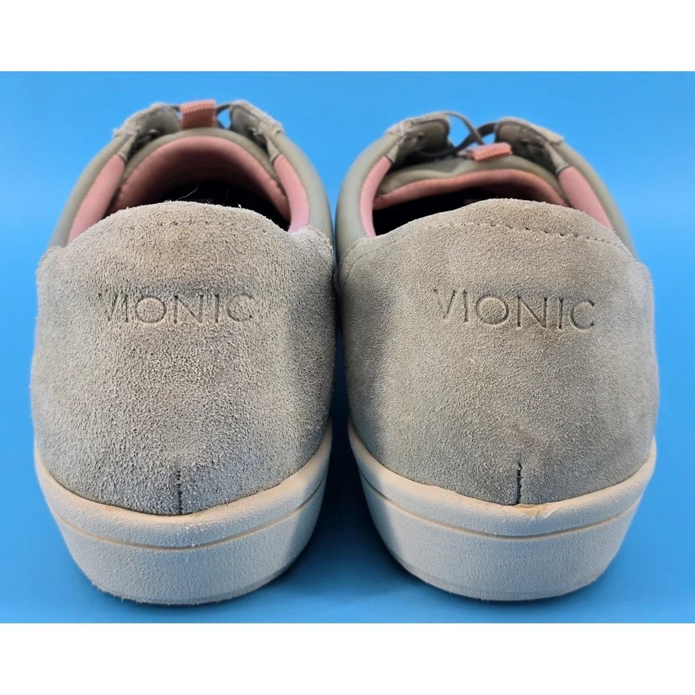 Vionic‎ Karigan Women Sneaker Sz 10 Magnolia Green Leather Suede Orthotic Shoes